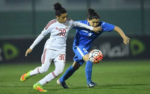 جانب من مباراة لمنتخب سيدات الإمارات