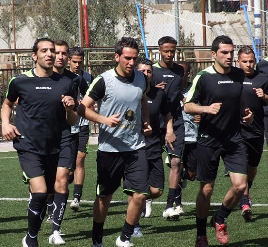 جانب من تدريبات شباب الاردن في ملعب اهلي صنعاء