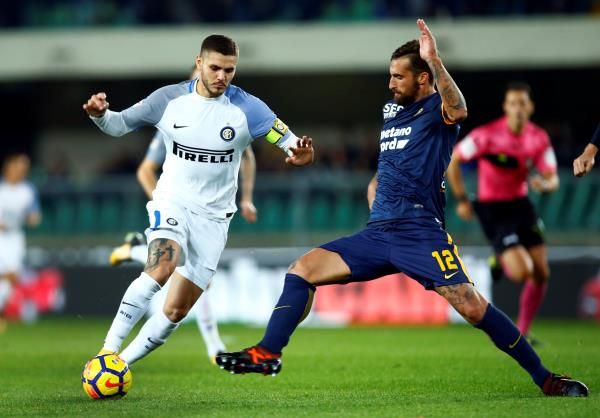 لقطة من مباراة إنتر ميلان وفيرونا