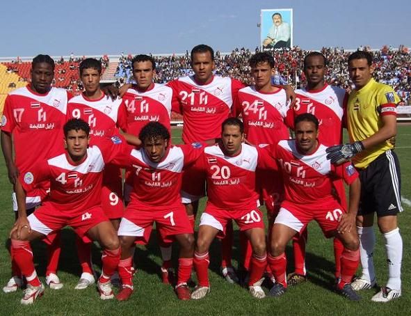 فريق اهلي صنعاء قبل بداية اللقاء