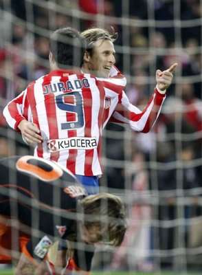 فرحة فورلان وخورادو بتسجيل هدف لصالح أتلتيكو 