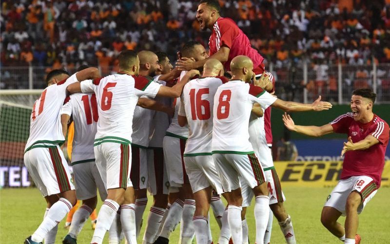 فرحة لاعبي منتخب المغرب