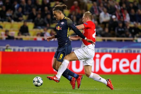 لقطة من مباراة موناكو ولايبزيج