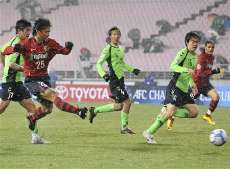 عند إحرازه هدف الفوز لكاشيما ضد شونبوك الكوري الجنوبي