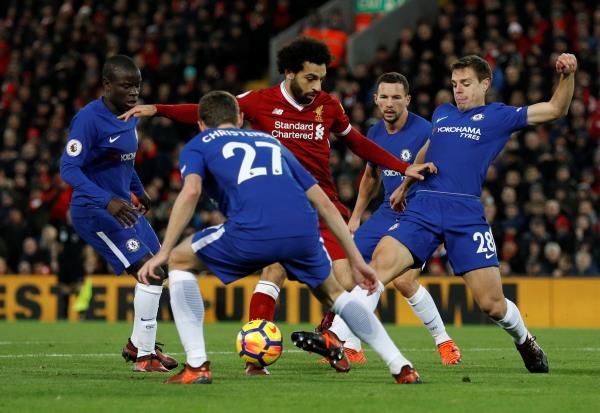 محمد صلاح خلال مواجهة تشيلسي