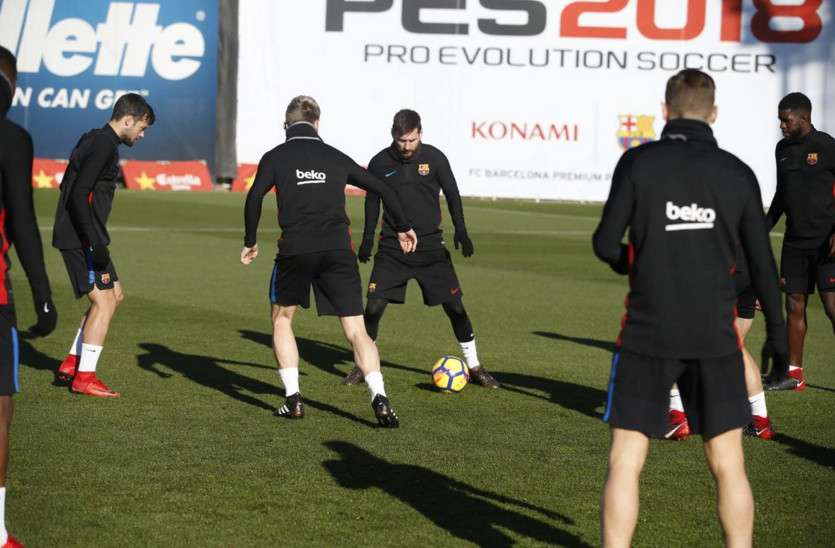 جانب من مران برشلونة