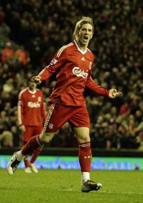 توريس سحتل بعد تسجيله الهدف الرابع لليفربول