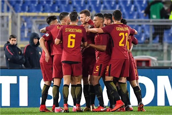 فرحة لاعبي روما