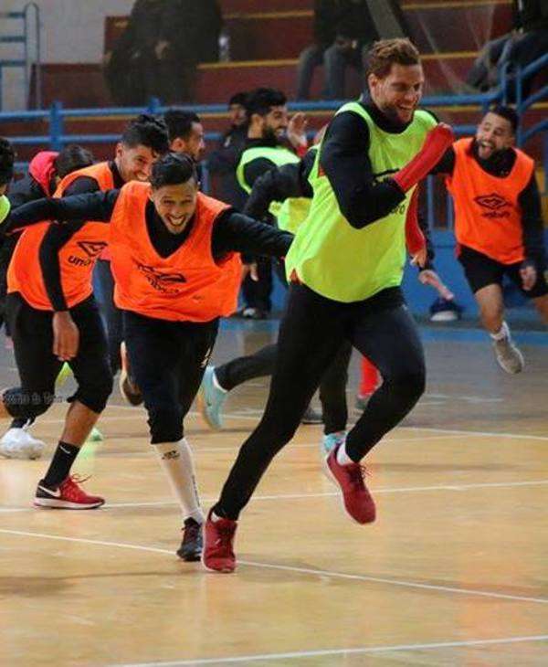 من تدريبات الترجي الرياضي بقاعته