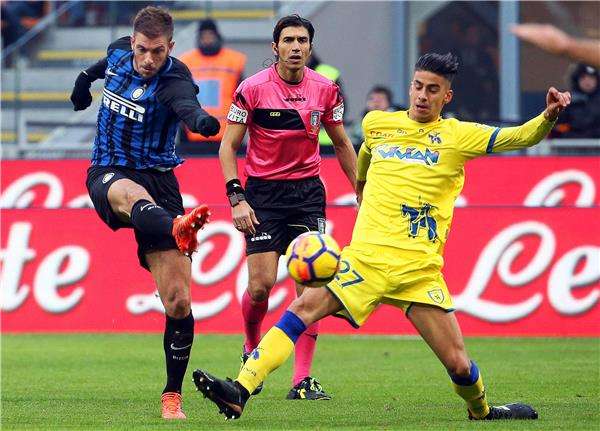 لقطة من مباراة إنتر ميلان وكييفو فيرونا