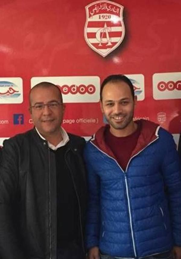  زهير الذوادي مع رئيس فرع كرة القدم العائد يوسف العلمي
