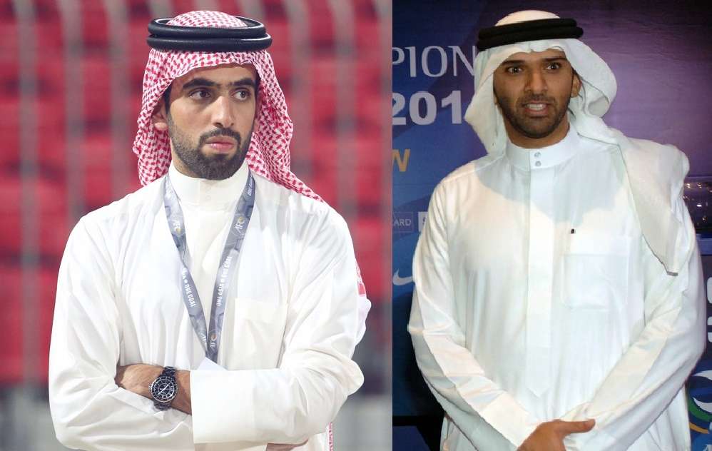 علي بن خليفة يمينًا وخالد بن سلمان يسارًا