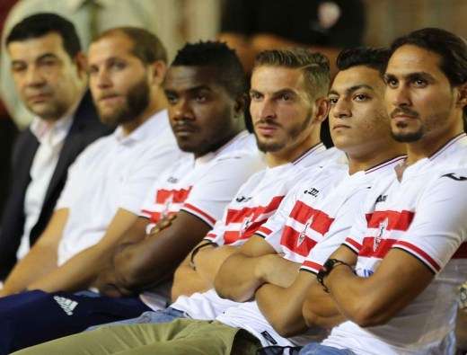 الشبلي مع لاعبي الزمالك