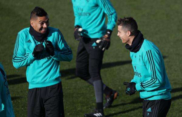 كريستيانو رونالدو في تدريبات ريال مدريد