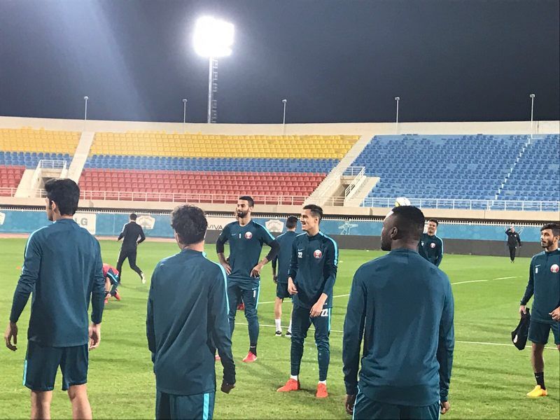 جانب من مران المنتخب القطري