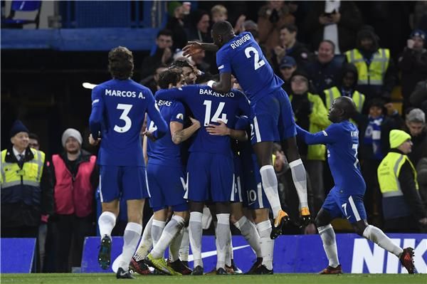 فرحة لاعبي تشيلسي