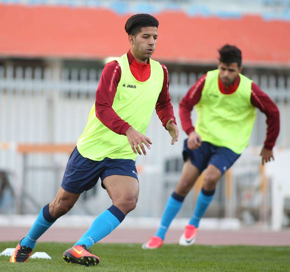 علاء عباس في تدريبات الأولمبي