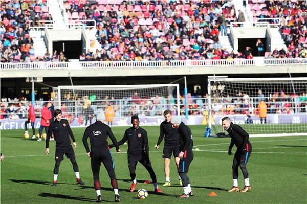 جانب من تدريبات برشلونة