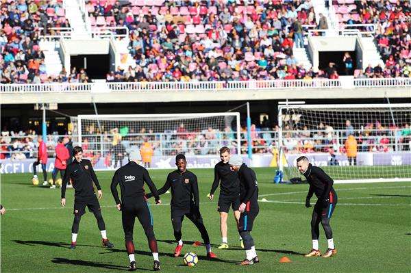 جانب من تدريبات برشلونة