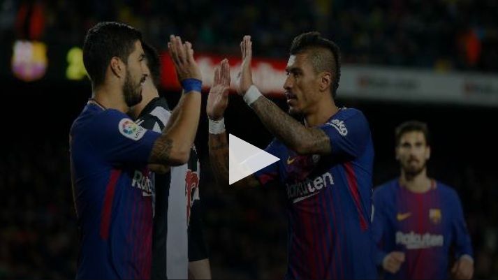 فرحة لاعبي برشلونة