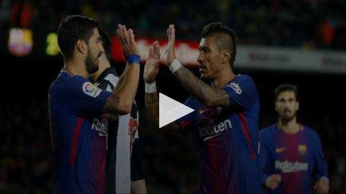 فرحة لاعبي برشلونة