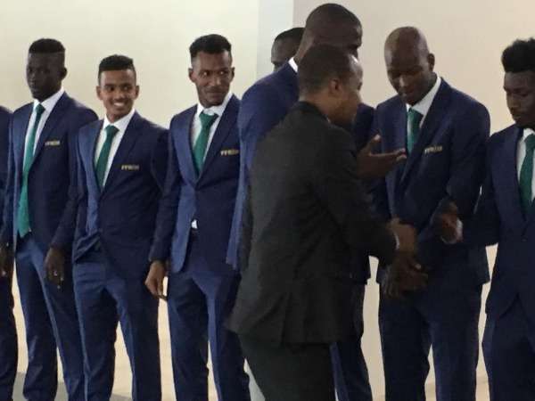 جانب من توديع لاعبي موريتانيا