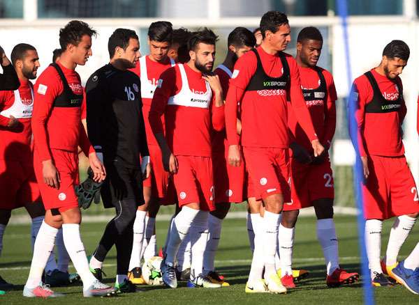 جانب من تدريبات منتخب تونس اليوم