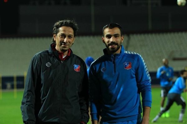 بهاء فيصل مع أبو زمع في أول تدريب بالكويت