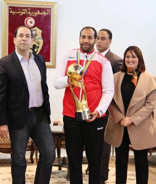 الشارني خلال استقبال المنتخب