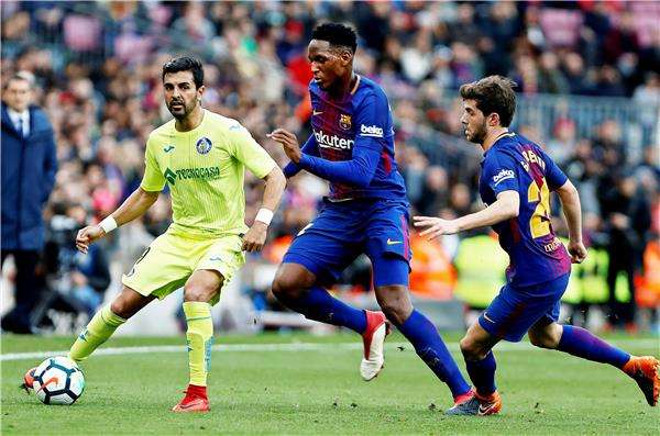 من لقاء برشلونة وخيتافي