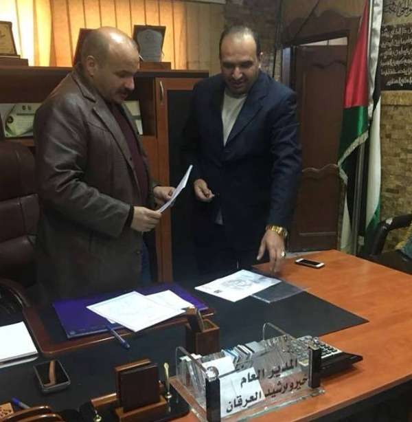 شديفات والعرقان خلال توقيع الاتفاقية