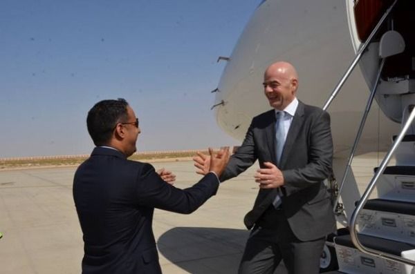 استقبال رئيس الفيفا في موريتانيا