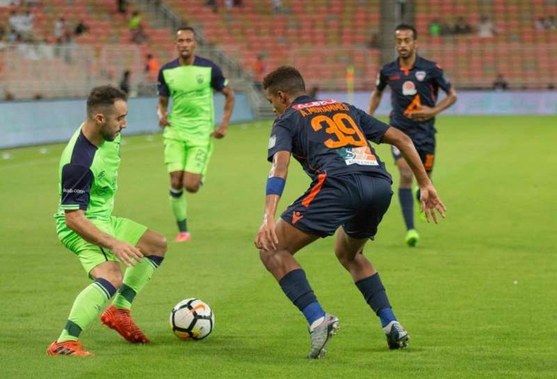 من مباراة أهلي جدة والفيحاء
