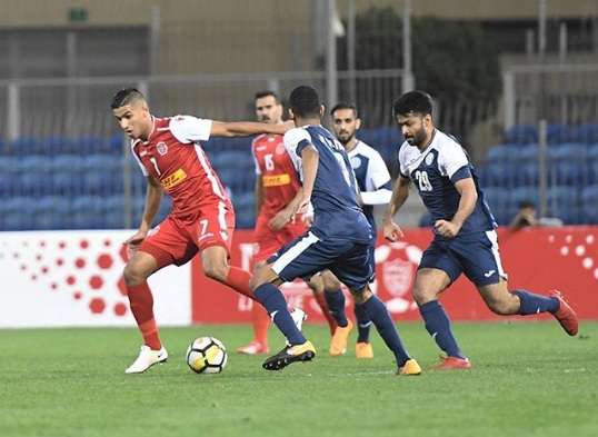 لقطة من مباراة المحرق والنجمة