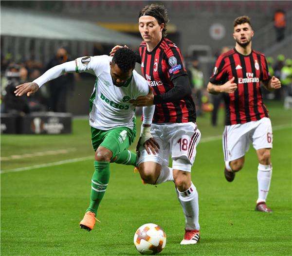 من مباراة ميلان ولودوجوريتس