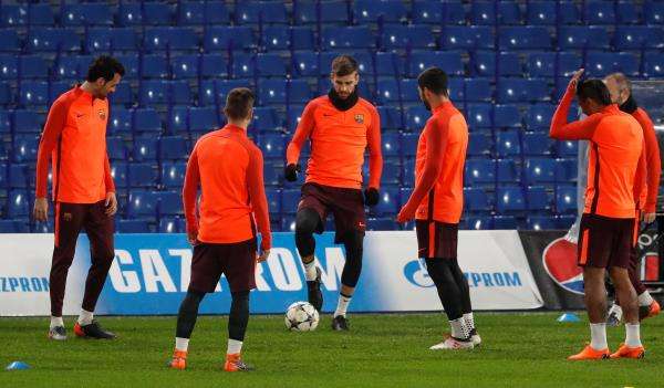 بيكيه في تدريبات برشلونة