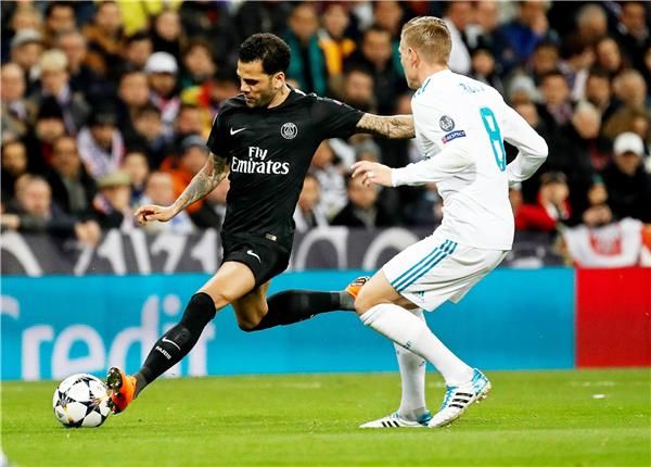 من مباراة الذهاب بين ريال مدريد وباريس سان جيرمان 