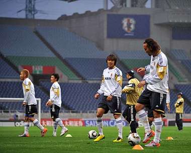 صورة من التدريب الأخير للمنتخب الياباني باستاد سايتاما