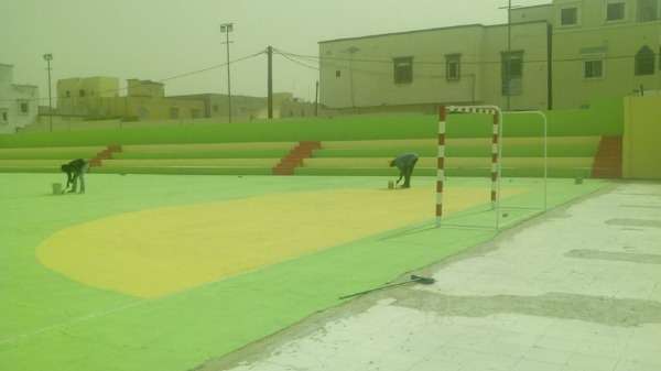 من تجهيز الملاعب