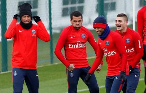 نيمار دا سيلفا في تدريبات سابقة لباريس سان جيرمان