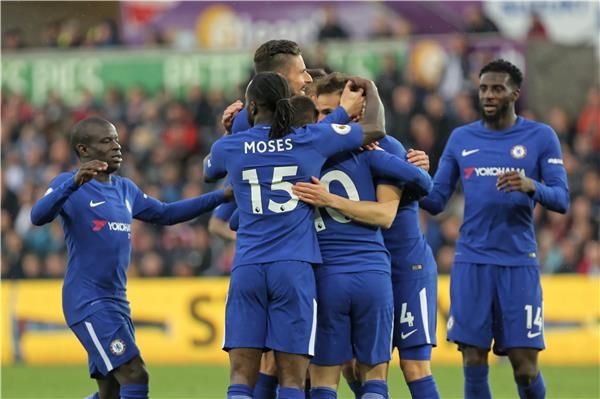 فرحة لاعبي تشيلسي