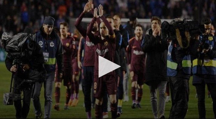 إحتفالات لاعبي برشلونة