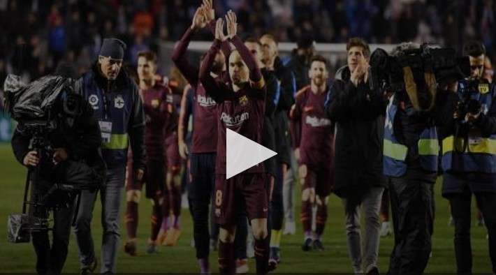 إحتفالات لاعبي برشلونة