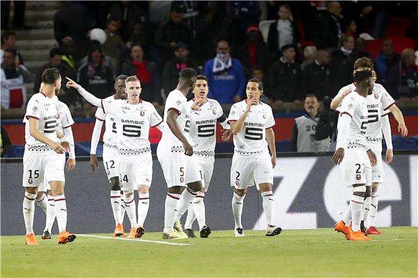 فرحة لاعبي رين