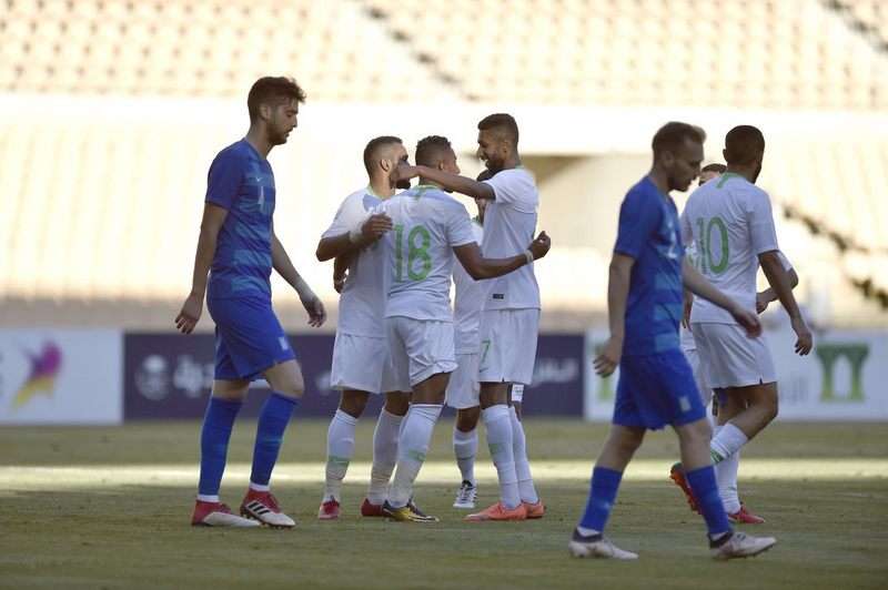 فرحة لاعبي المنتخب السعودي