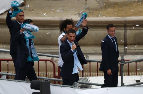 كريستيانو خلال احتفالات ريال مدريد