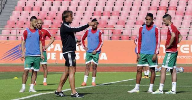 من تدريبات منتخب المغرب
