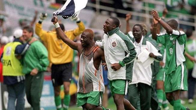 فرحة لاعبي نيجيريا