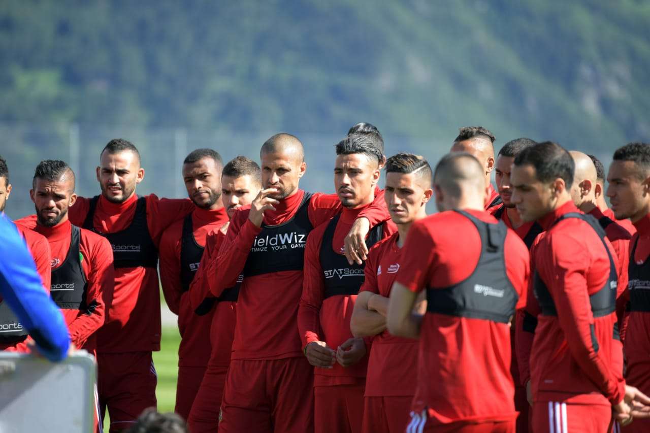 من تدريبات المنتخب المغربي