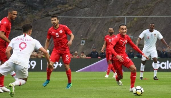 جانب من مباراة تونس والبرتغال